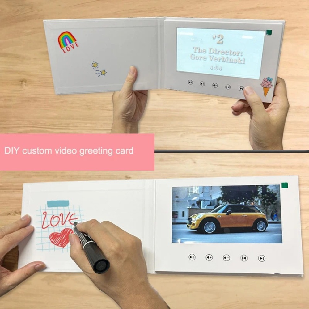 IPS video greeting card, 3D birthday music brochure, DIY custom video greeting